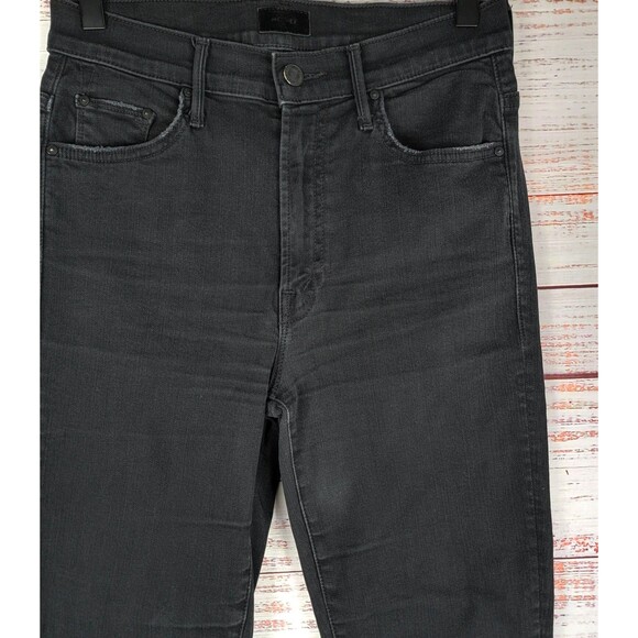 Mother Women's 27 x 26 The Insider Crop Step Fray Jeans Black Not Guilty Boho - Picture 5 of 12
